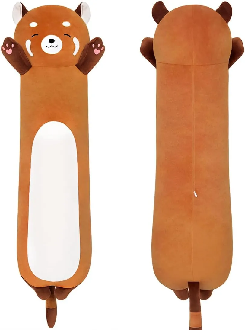 Cute Long Raccoon Plush Toy, Soft Hugging Plush Pillow, Kids Raccoon Plush (Orange, 43.3inch/110cm)