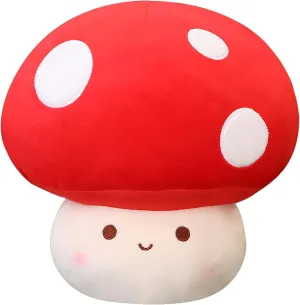 Cute Mushroom Plush Toy, Red 3D Soft Mushroom Plushie Hugging Pillow Gift for Girls Kids Home Decor Christmas Birthday 60cm