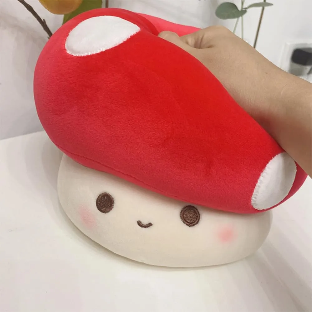 Cute Mushroom Plush Toy, Red 3D Soft Mushroom Plushie Hugging Pillow Gift for Girls Kids Home Decor Christmas Birthday 60cm