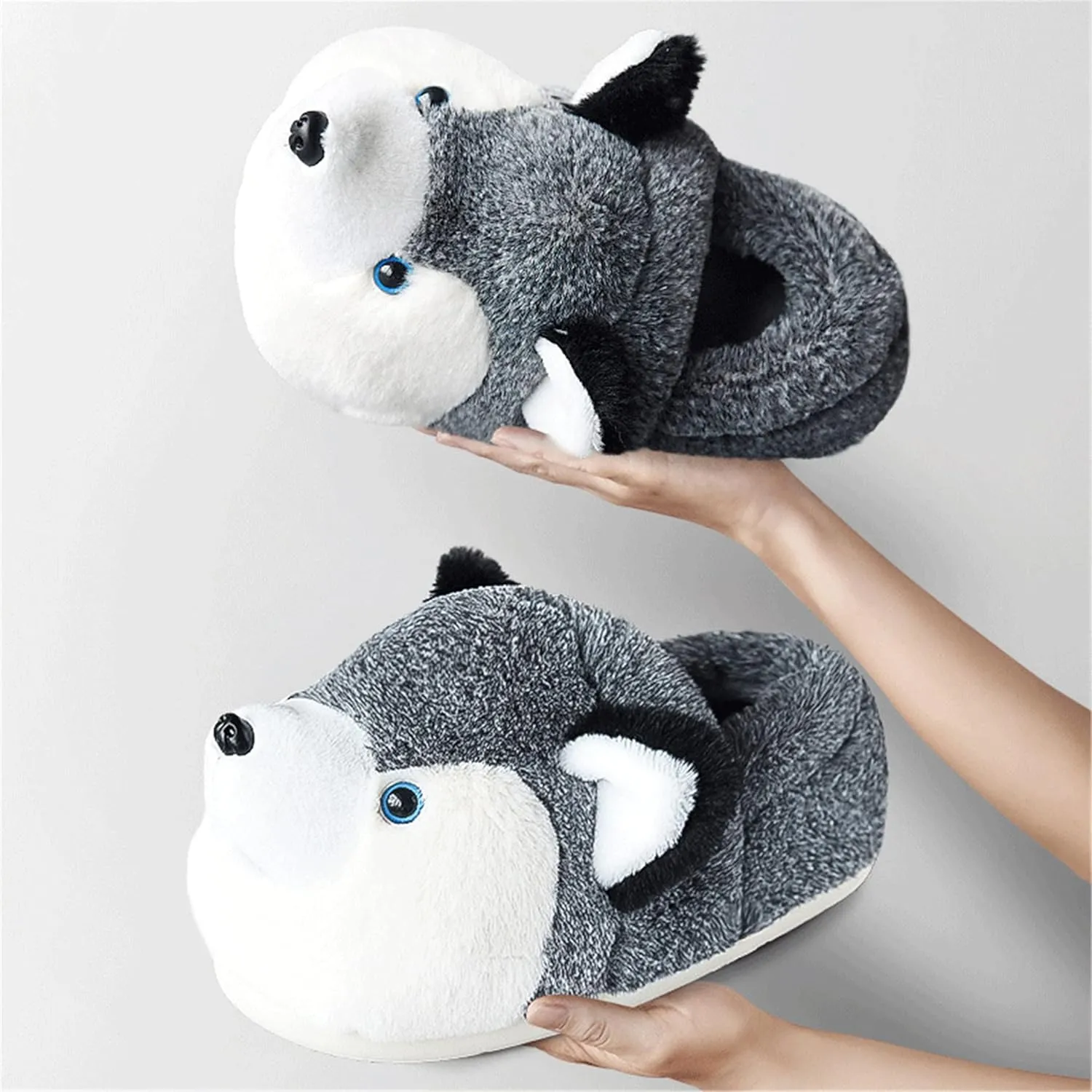 Cute Women's Cartoon Animal Dog Slippers - Warm & Furry, Perfect for Winter & Home