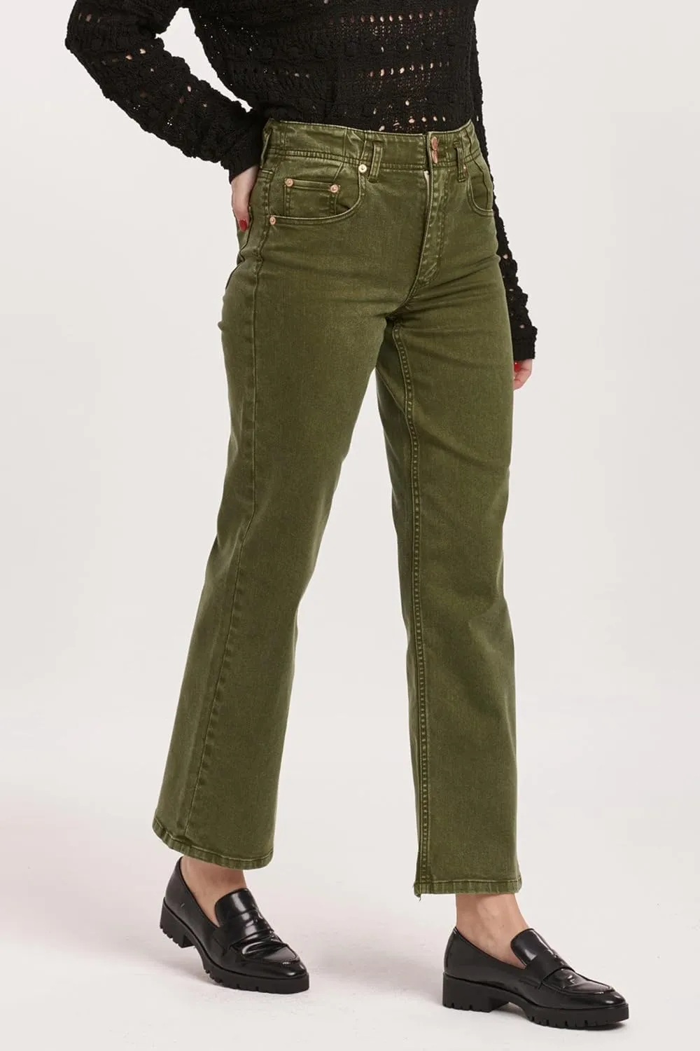DEAR JOHN Holly Straight Leg Women's Jeans High Rise Full Inseam Comfort Streatch Denim