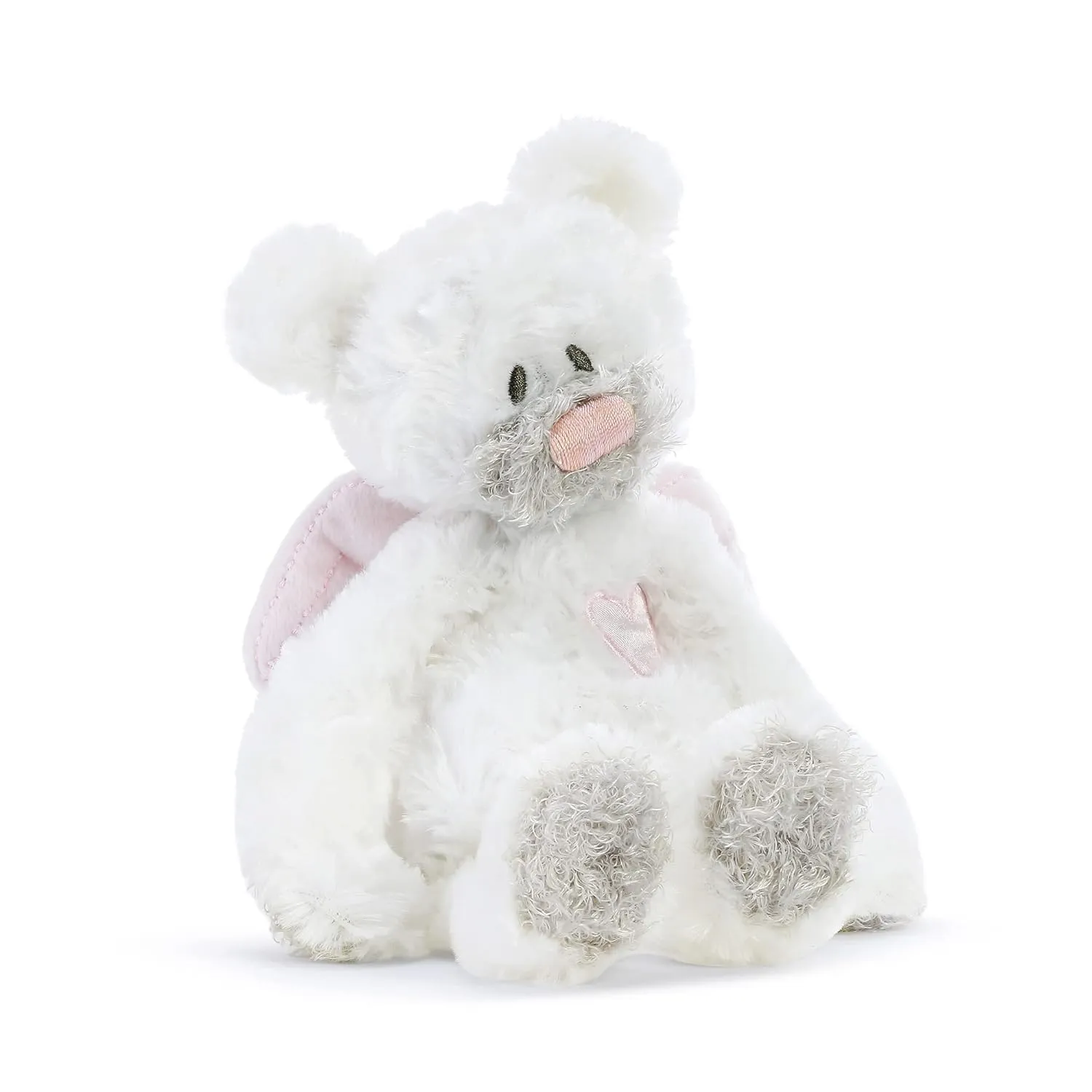 DEMDACO Pink Guardian Angel Bear 9.5 inch Plush Children's Stuffed Animal Activity Rattle Toy
