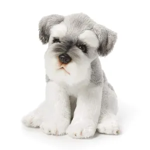 DEMDACO Schnauzer Children's Plush Beanbag Stuffed Animal Toy, Light Grey