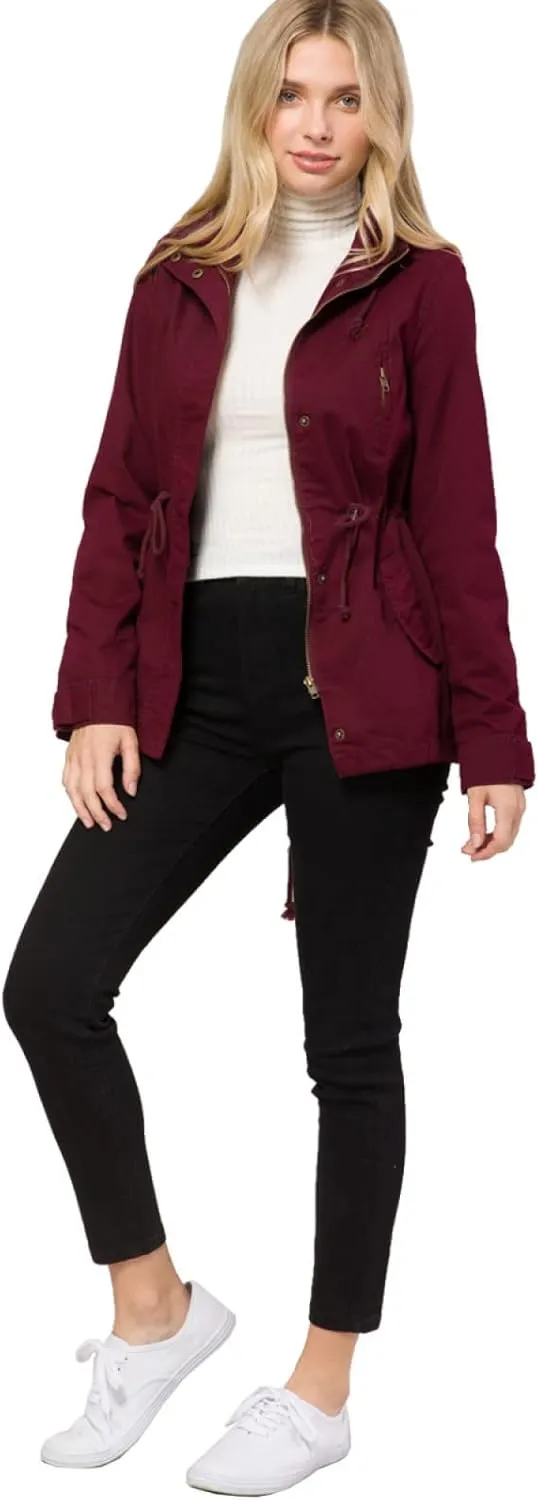 Design by Olivia Women's Military Anorak Safari Hoodie Jacket