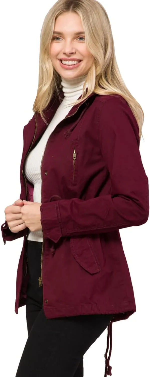 Design by Olivia Women's Military Anorak Safari Hoodie Jacket
