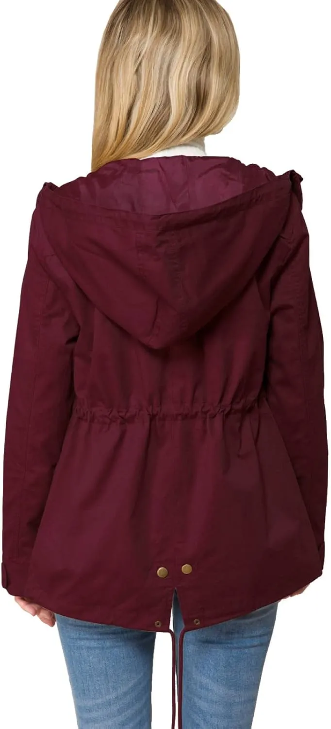 Design by Olivia Women's Military Anorak Safari Hoodie Jacket