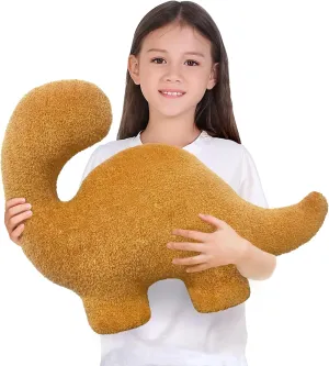 Dino Nuggets Pillow Plush, Dinosaur Chicken Plush Nuggets Pillow for Funny Birthday Gifts, Dinosaur Gifts for Adults Teens and Kids (Brontosaurus Large)