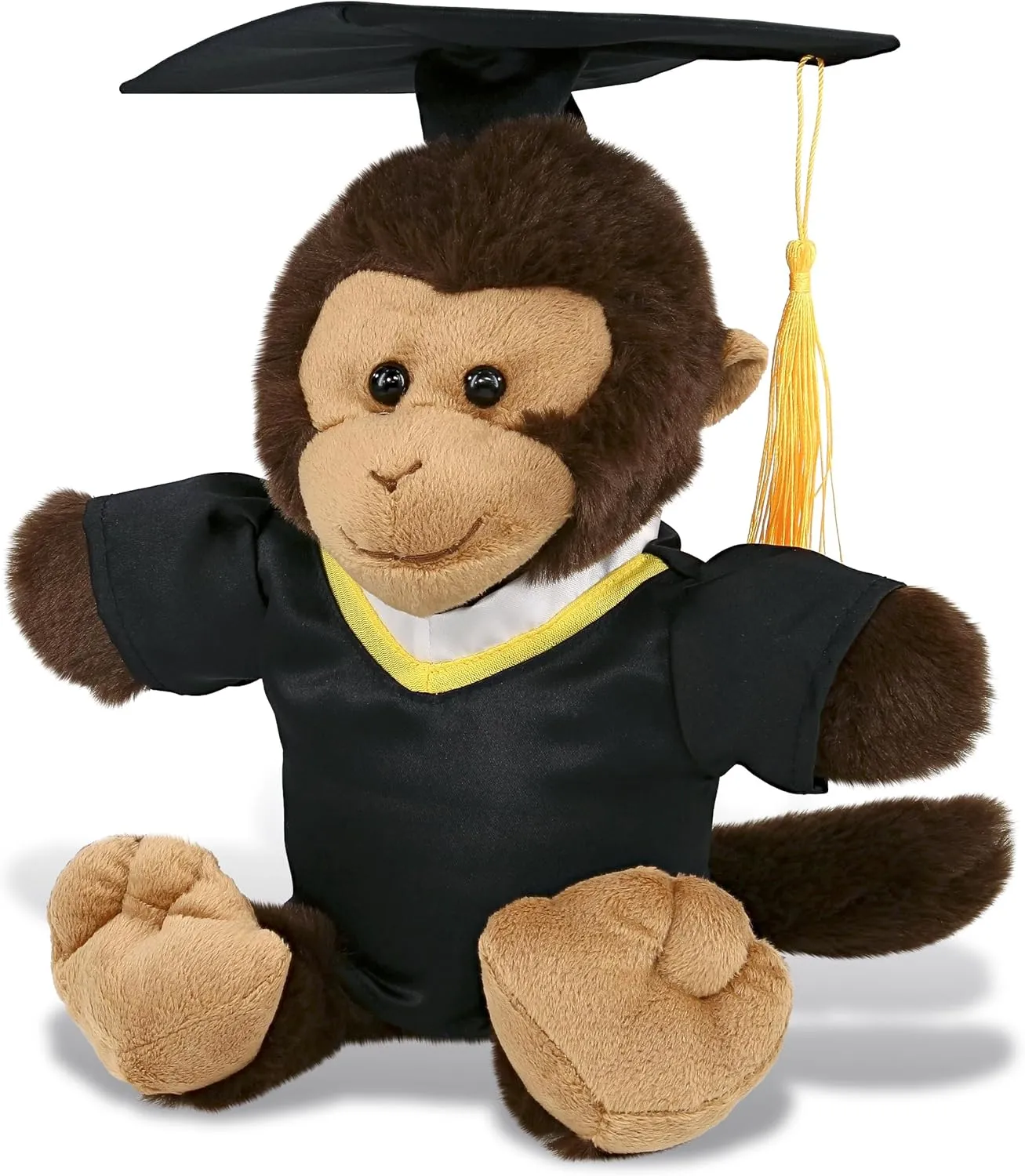 DolliBu Monkey Graduation Plush Toy - Soft Huggable Graduation Stuffed Animal Dress Up with Gown and Cap with Tassel Outfit - Gift with Personalization - 9 Inches