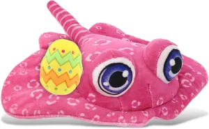 DolliBu Plush Buddies Pink Stingray with Yellow Easter Egg Plush and Name Personalization - Stuffed Animals for Easter Basket, Easter Egg Stuffed Animal Spring Toys for Girls, Boy, Baby - 10 Inches