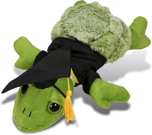 DolliBu Small Sea Turtle Graduation Plush Toy - Super Soft Graduation Stuffed Animal Dress Up with Gown and Cap with Tassel Outfit with Personalization - 11 Inch