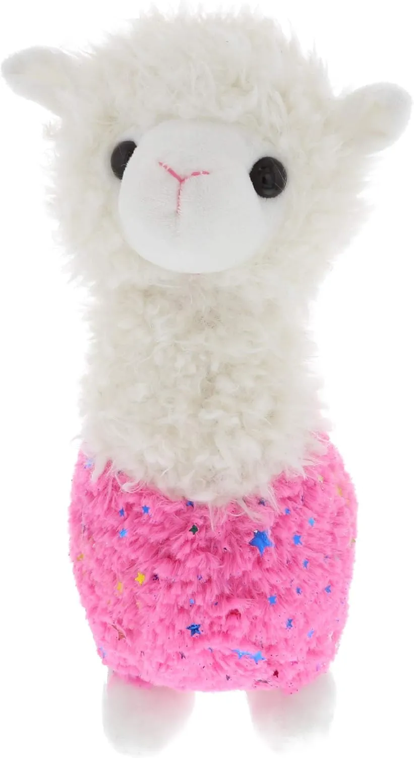 DolliBu Sparkle Pink Llama Stuffed Animal Plush Toy, Kids & Adults Huggable Cuddle Llama Gifts, Cute Stuffed Animals for Girls and Boys -11.5 Inches