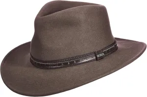Dorfman Pacific Scala Men's Crushable Wool Outback Hat Khaki - Large
