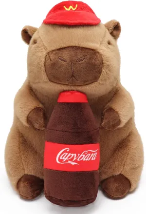Drink Capybara Plush 9.5inch, Cute Capybara Stuffed Animal Giant Capibara Plushies Pillow Toy Gifts for Boys Girls Kids