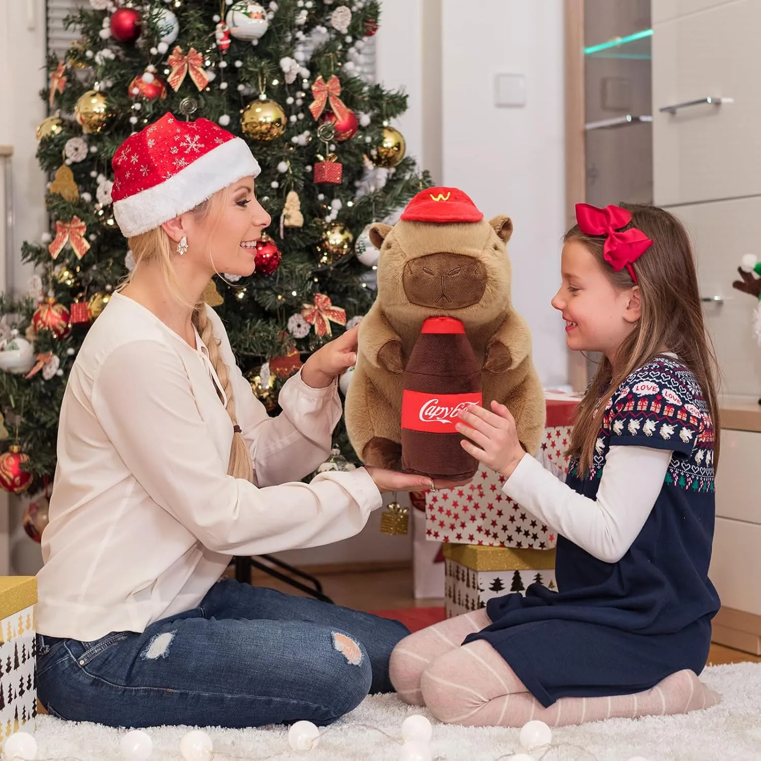 Drink Capybara Plush 9.5inch, Cute Capybara Stuffed Animal Giant Capibara Plushies Pillow Toy Gifts for Boys Girls Kids