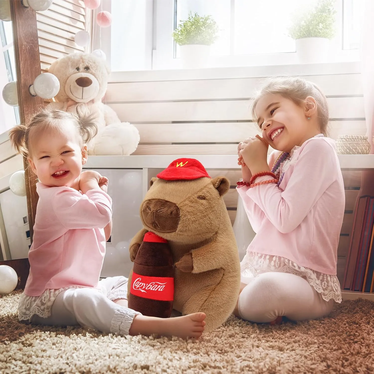 Drink Capybara Plush 9.5inch, Cute Capybara Stuffed Animal Giant Capibara Plushies Pillow Toy Gifts for Boys Girls Kids