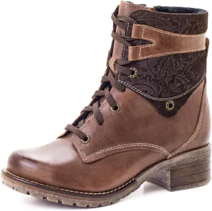 Dromedaris Women's Kara Combat Lace-up Comfort Boot with Inside Zip