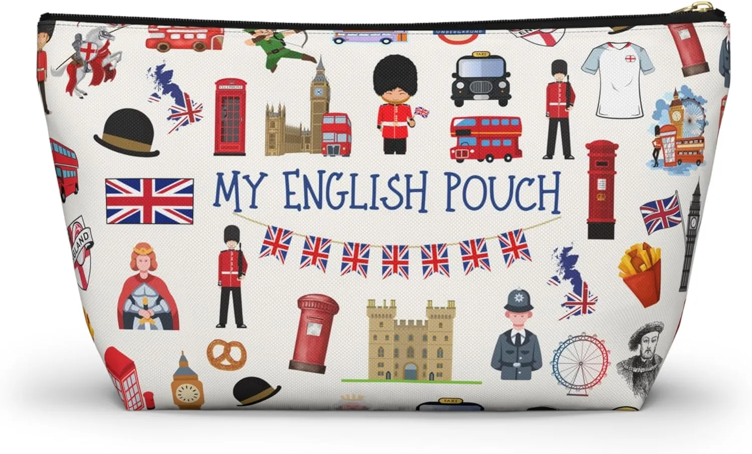 England Pouch Travel Bag for English, United Kingdom Utility Bag, English Accessory Pouch, English Gift Bag