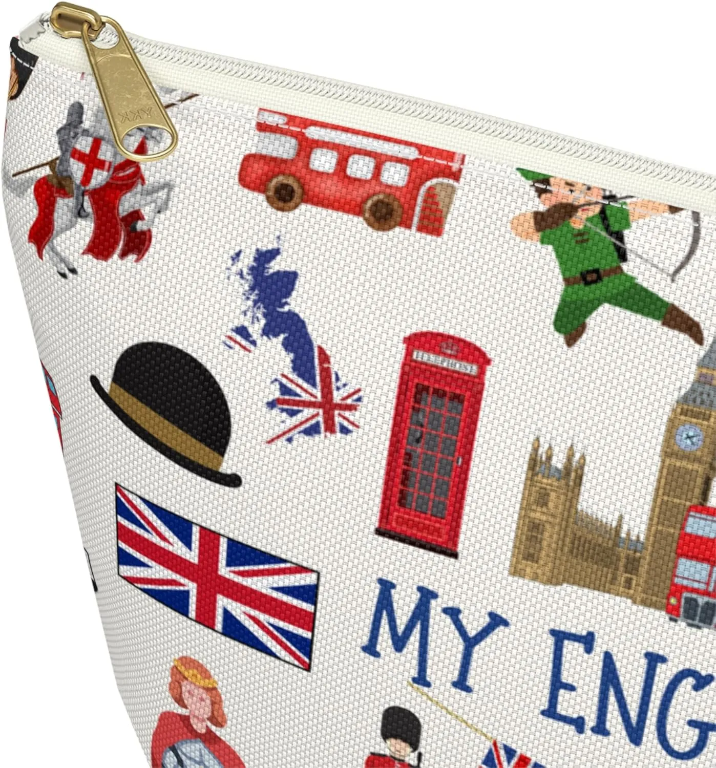 England Pouch Travel Bag for English, United Kingdom Utility Bag, English Accessory Pouch, English Gift Bag