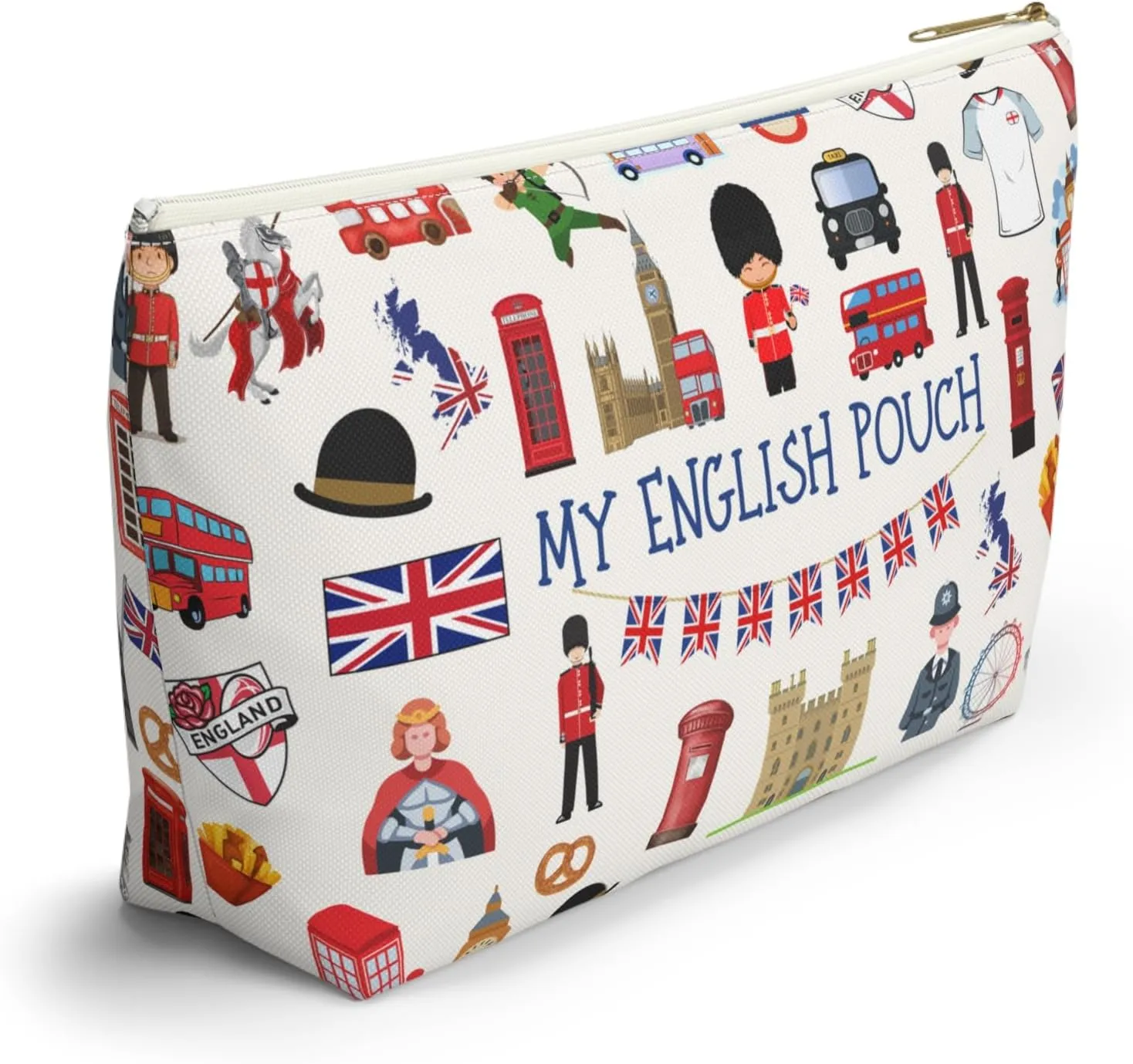 England Pouch Travel Bag for English, United Kingdom Utility Bag, English Accessory Pouch, English Gift Bag