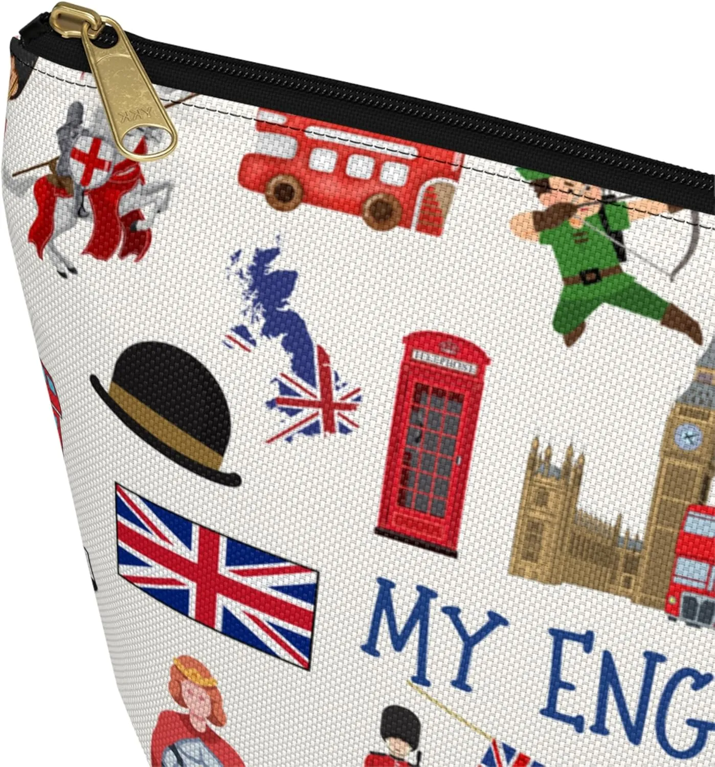England Pouch Travel Bag for English, United Kingdom Utility Bag, English Accessory Pouch, English Gift Bag