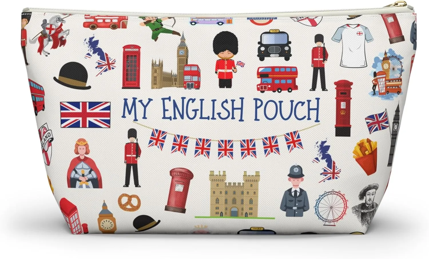 England Pouch Travel Bag for English, United Kingdom Utility Bag, English Accessory Pouch, English Gift Bag