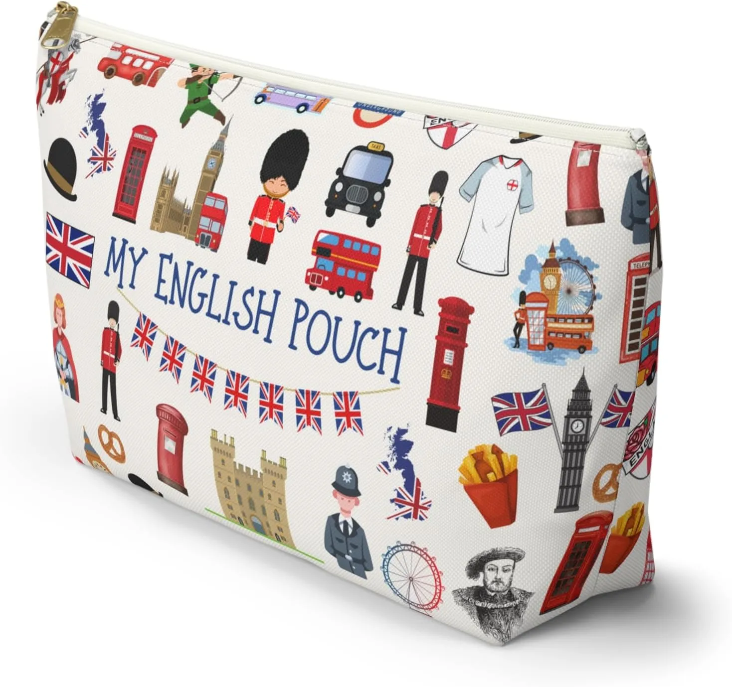 England Pouch Travel Bag for English, United Kingdom Utility Bag, English Accessory Pouch, English Gift Bag
