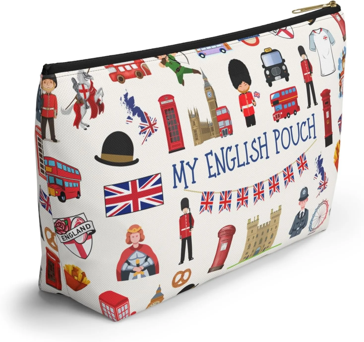 England Pouch Travel Bag for English, United Kingdom Utility Bag, English Accessory Pouch, English Gift Bag