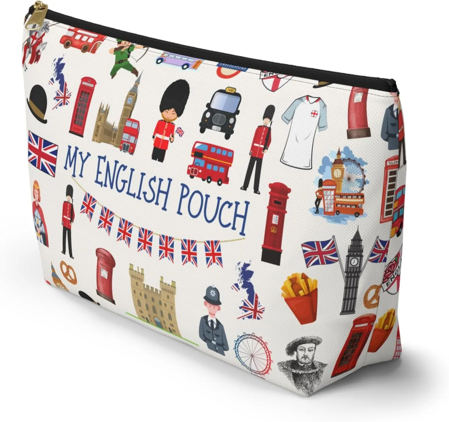 England Pouch Travel Bag for English, United Kingdom Utility Bag, English Accessory Pouch, English Gift Bag