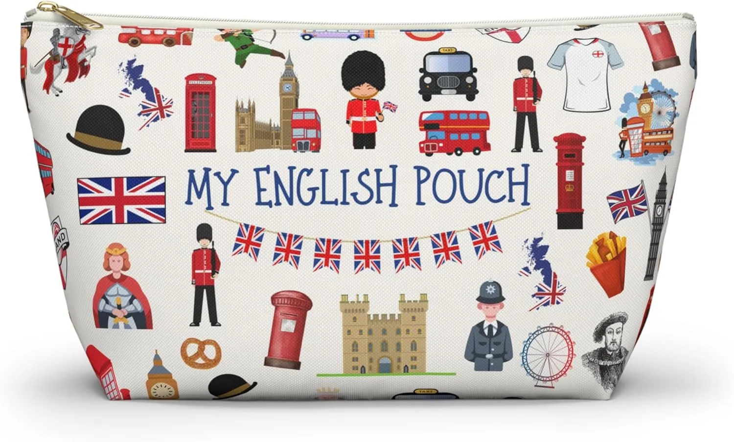 England Pouch Travel Bag for English, United Kingdom Utility Bag, English Accessory Pouch, English Gift Bag