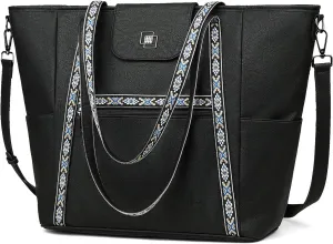 Large-Capacity-Zipper Faux Leather Briefcases