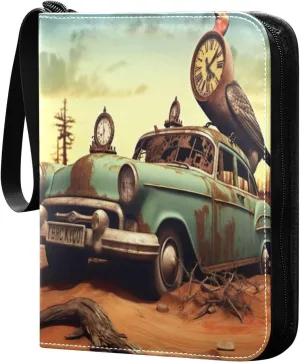 Fantasy Painting Card Binder with Double Sided PU Leather Holder Albums Book with 400 Pockets for Collectible Trading Card Games Card