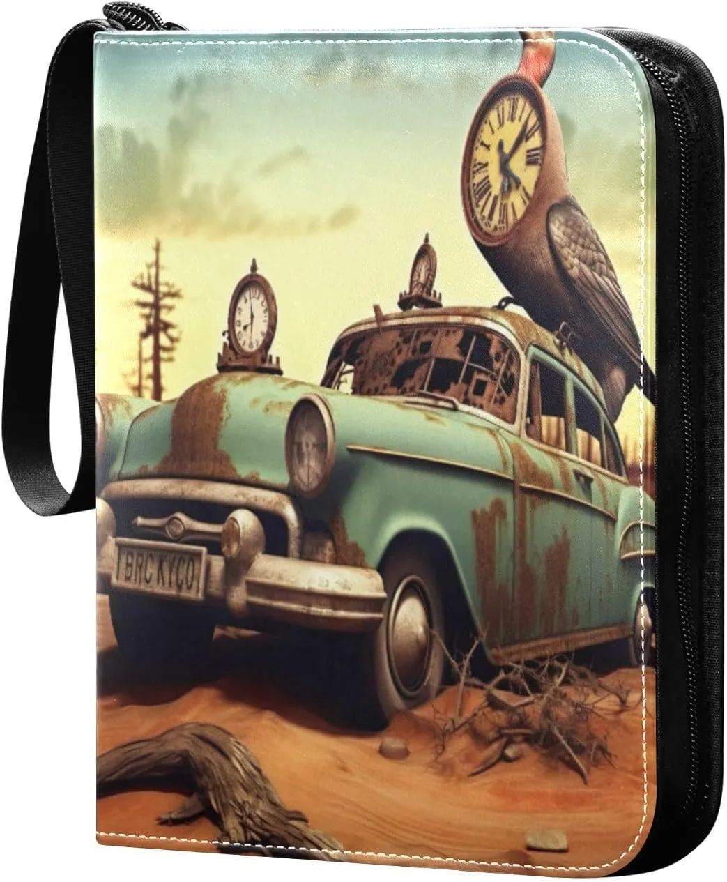 Fantasy Painting Card Binder with Double Sided PU Leather Holder Albums Book with 400 Pockets for Collectible Trading Card Games Card