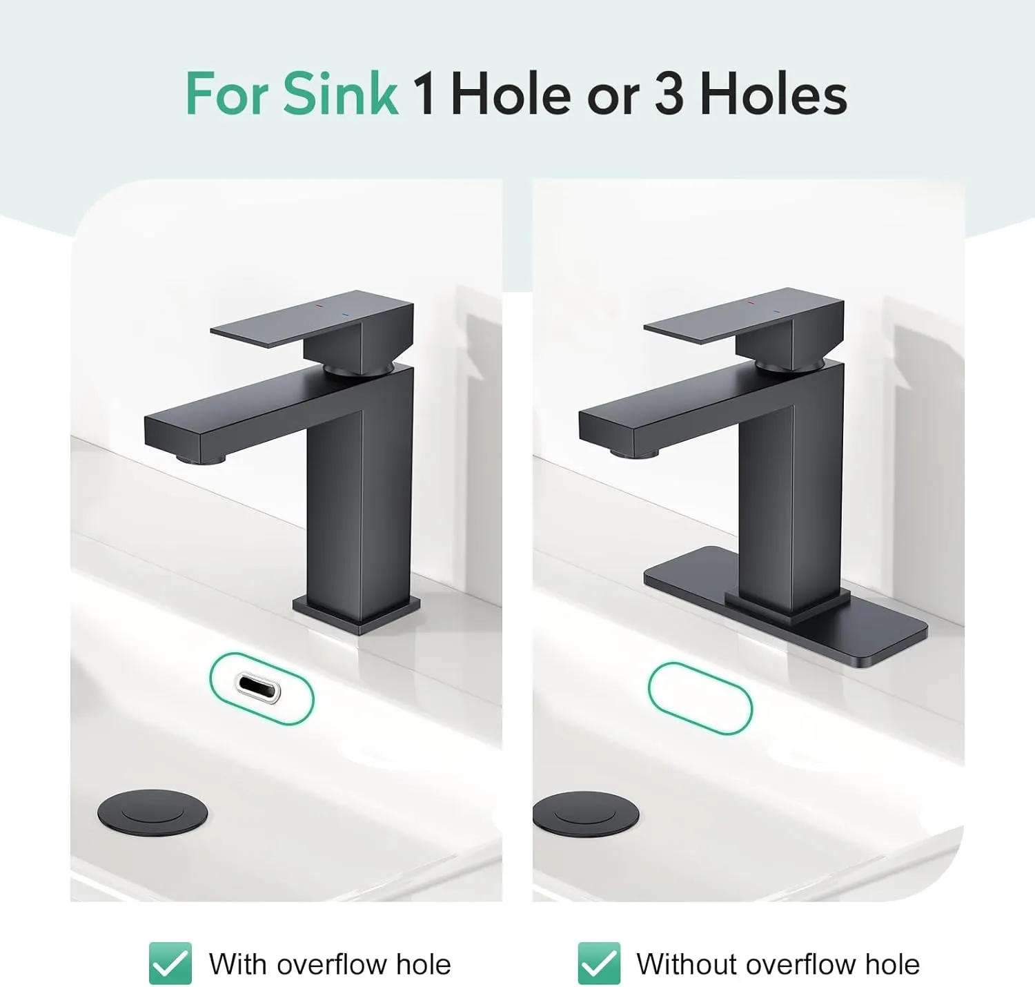 Faustina Black Bathroom Faucet 1 Hole,Single Handle One Hole Bathroom Faucet with Pop Up Drain Assembly,Centerset Vanity Faucet RV Bathroom Sink Faucet Stainless Steel Basin Faucet Restroom Faucet