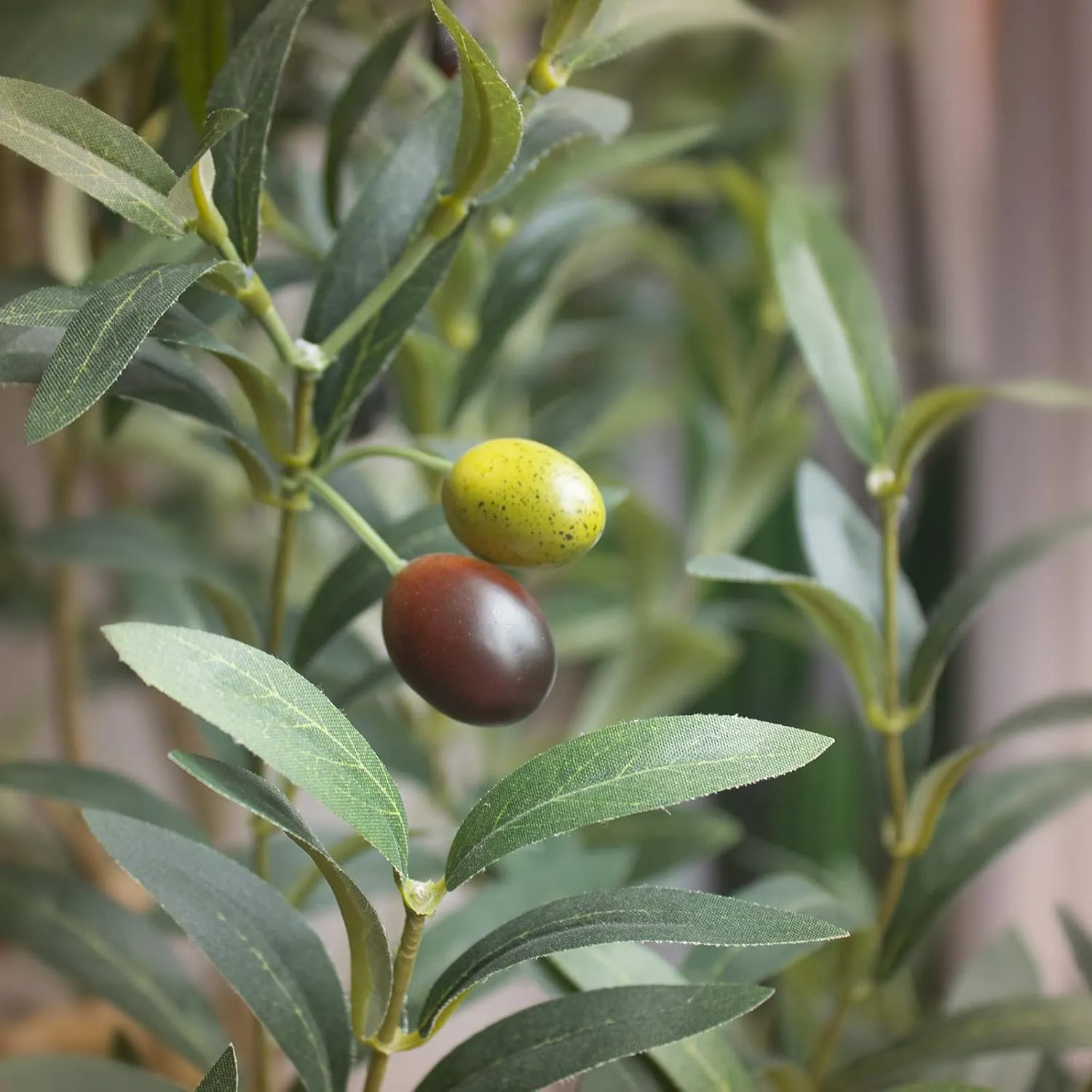Faux Olive Tree 7ft，Olive Trees Artificial Indoor with Natural Wood Trunk and Realistic Leaves and Fruits. 7 Feet(84in) Fake Olive Tree for Home House Office Décor.