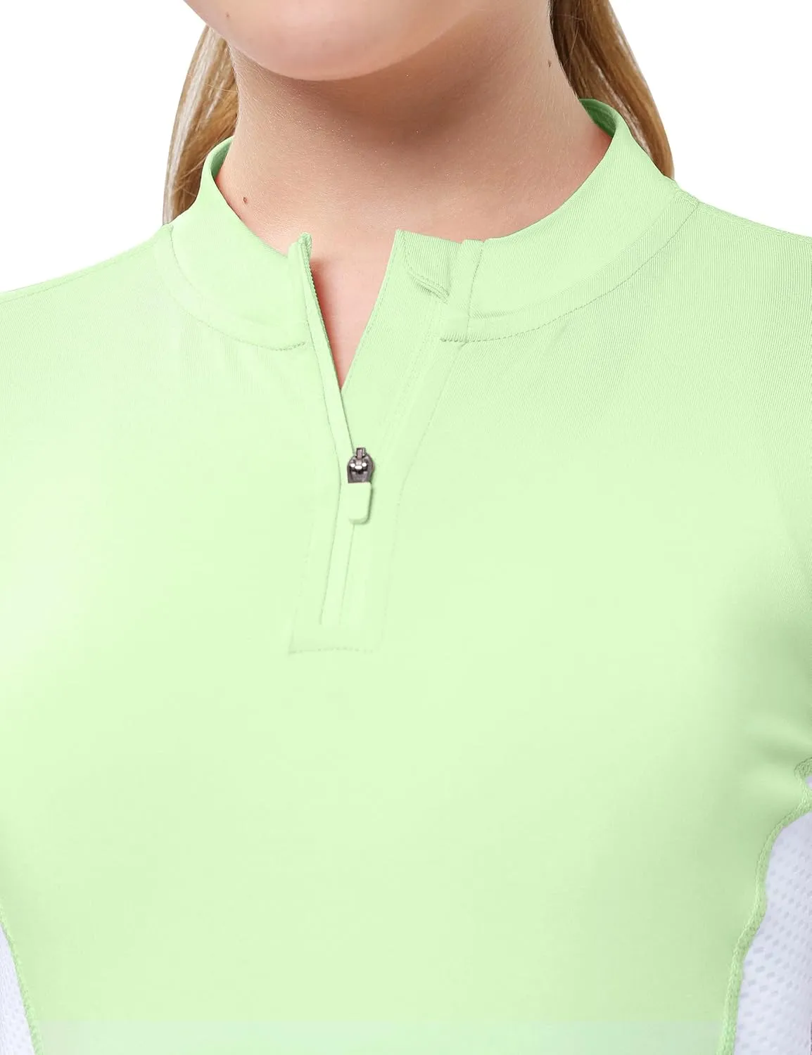FitsT4 Sports Girls Long Sleeves Shirts Thumbhole English Horse Riding Shirt UPF50 Quick Dry Kids Equestrain Half Zip Jacket