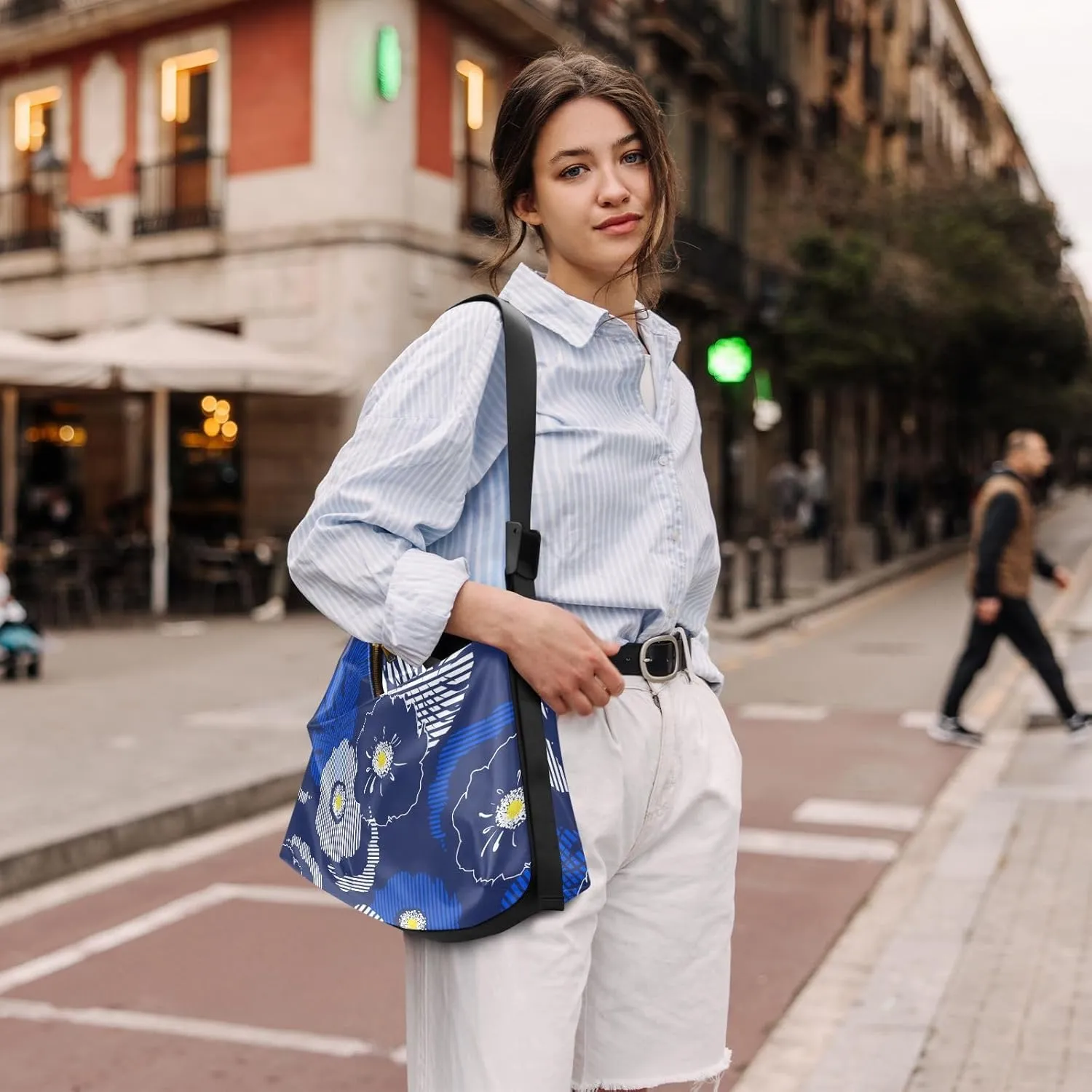 Flower Print Leather Crossbody Purse Water-Resistant Sling Bag for Women Crossbody Purse Leather Shoulder Handbag Patternt 1