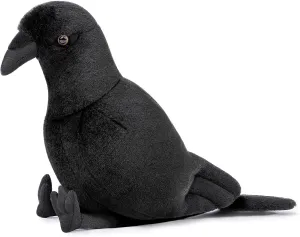 FRANKIEZHOU Crow Stuffed Animal-Black 7.9",Lifelike Crow Plush Toy,Bird Toys for Kids,Crow Gifts for Kids