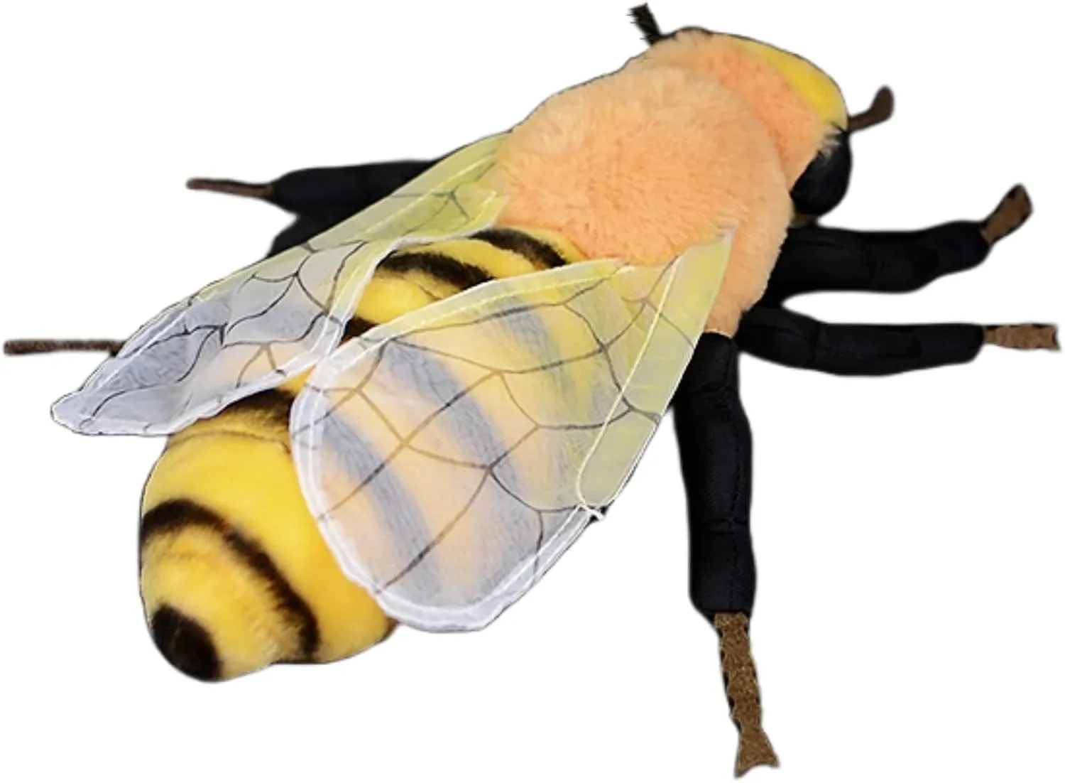 FRANKIEZHOU Realistic Bee Stuffed Animal-15in,Soft Honey Bee Plush Toy for Kids,Home Decor,Hugging Toy