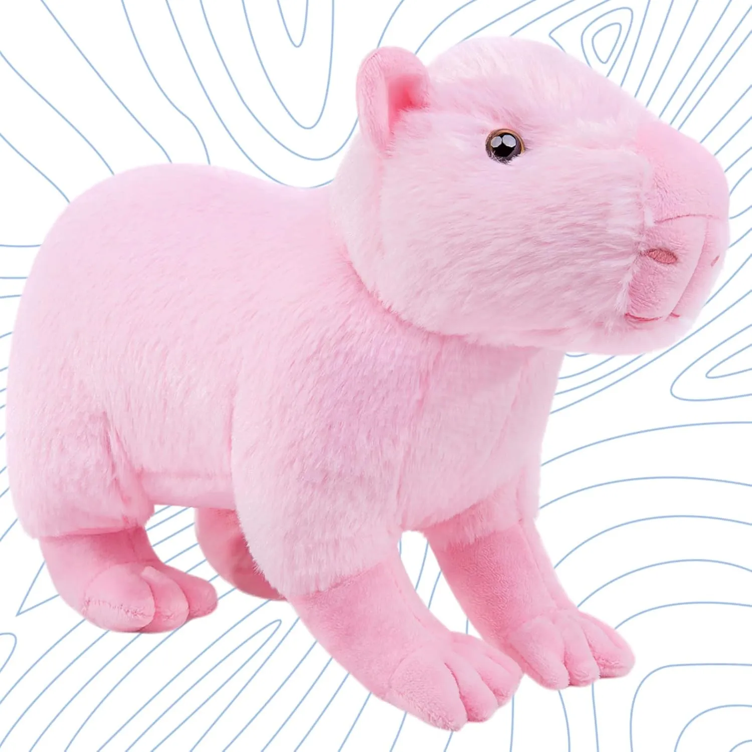 FRANKIEZHOU Realistic Capybara Stuffed Animal-Pink 12.6",Capybara Plush Toy, Soft Animals Toy,Girl Toys,Gifts for Kids