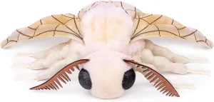 FRANKIEZHOU Simulation Silk Moth Stuffed Animal-White-15in, Soft Moth Plush Toy Gifts for Kids, Baby,Home Decor,Hugging Toy