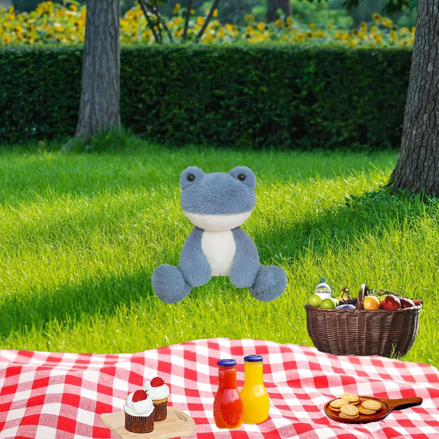 Frog Stuffed Animal, Navy Blue Frog Plush Toy, Soft Cuddly Plushie Hugger Toy for Boys Girls, Gifts for Kids or Girlfriend, 8.5 Inches