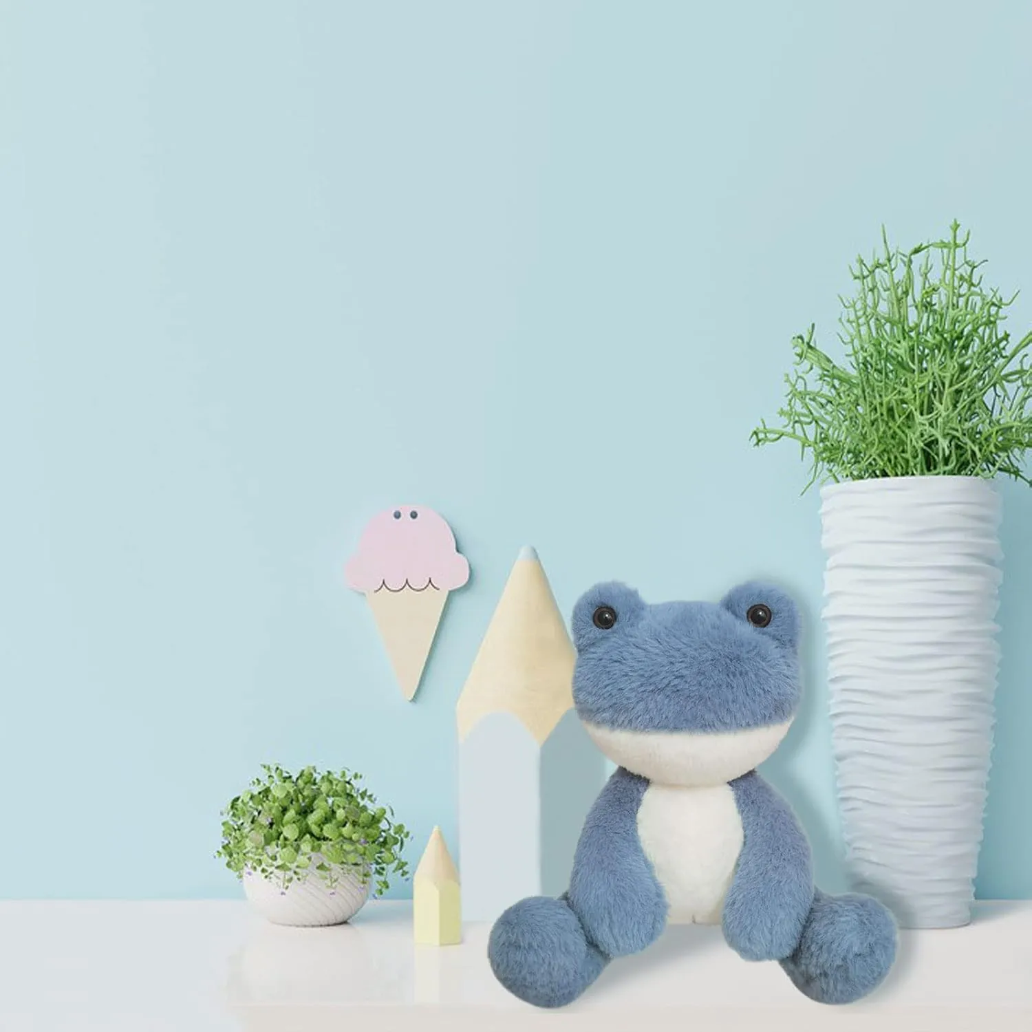 Frog Stuffed Animal, Navy Blue Frog Plush Toy, Soft Cuddly Plushie Hugger Toy for Boys Girls, Gifts for Kids or Girlfriend, 8.5 Inches