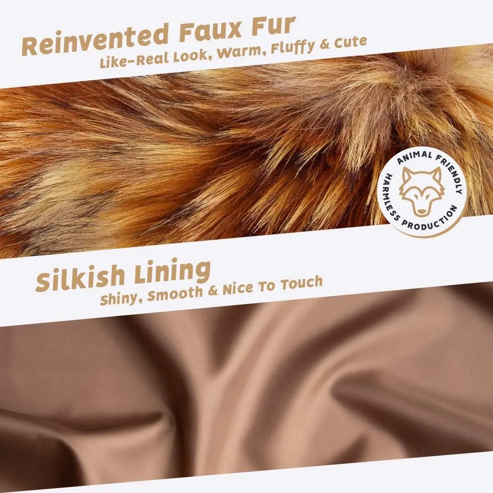 Futrzane Classic Shawl - Faux Fur Stoles Wraps for Women - Large Fake Fur Scarf
