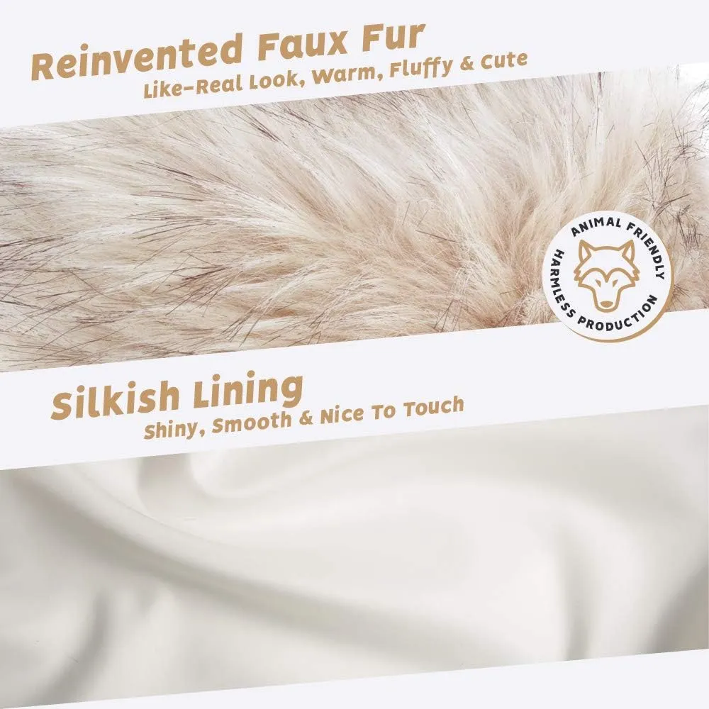 Futrzane Classic Shawl - Faux Fur Stoles Wraps for Women - Large Fake Fur Scarf