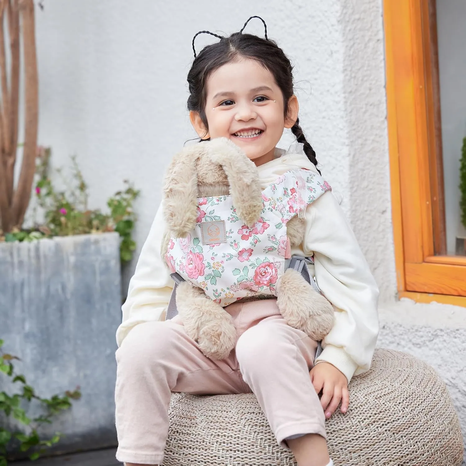 GAGAKU Reborn Baby Doll Carrier Baby Girl Carrier Baby Alive Stuffed Animal Doll Carriers for Little Girls - Pink Peony