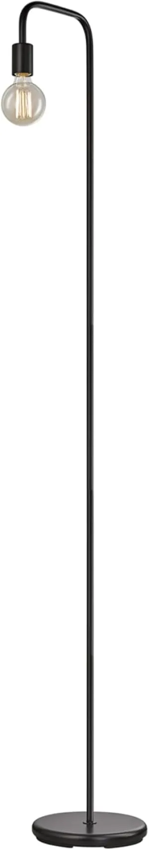 Globe Electric 12937 Holden 70" Floor Lamp, Black, Satin Finish, In-Line On/Off Foot Switch