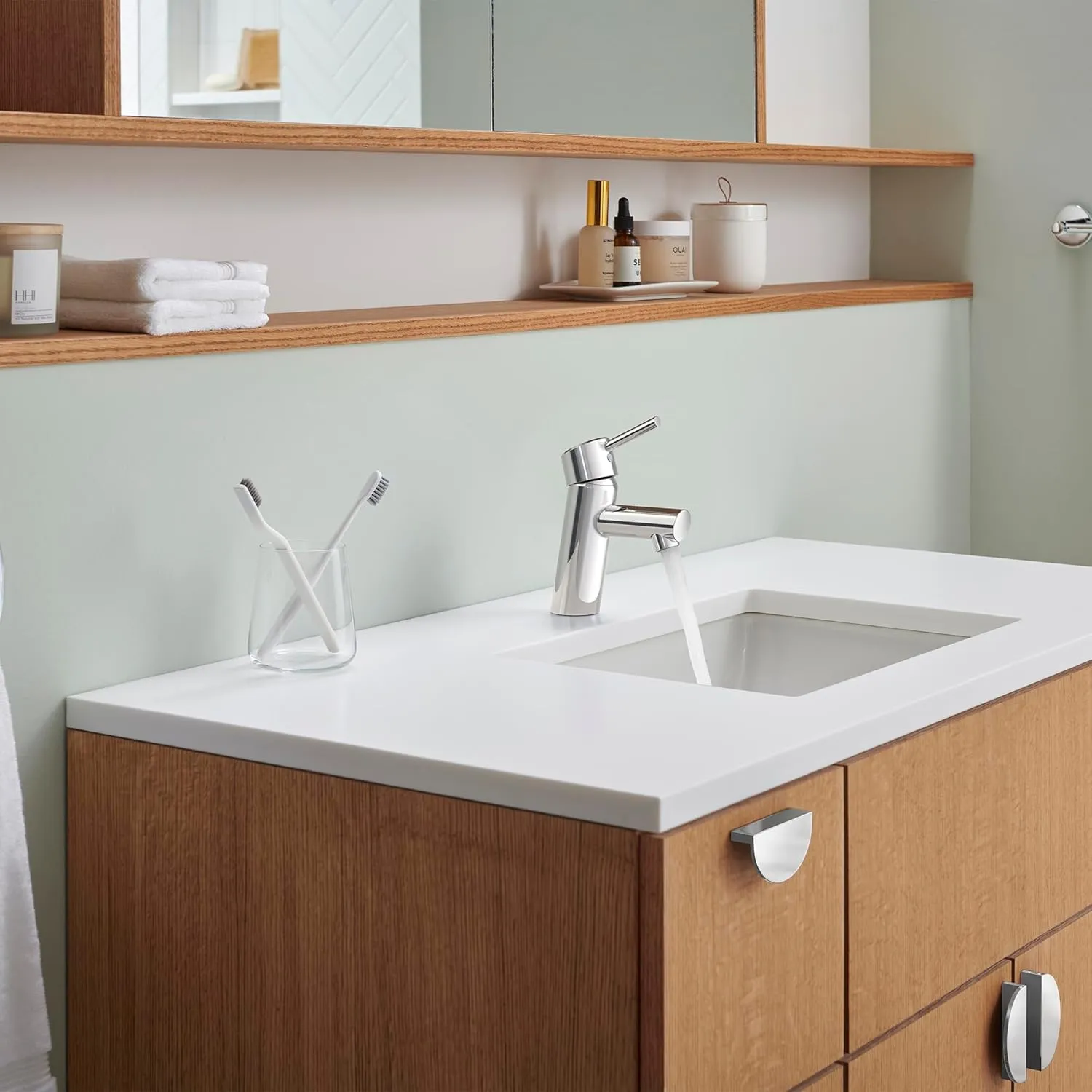 GROHE 3427100A Concetto S-Size Single-Handle Single-Hole Bathroom Faucet Without Pop-Up - 1.2 GPM