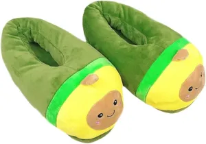 HANDKEI Plush avocado slippers cute Llama plush slippers women's plush home shoes
