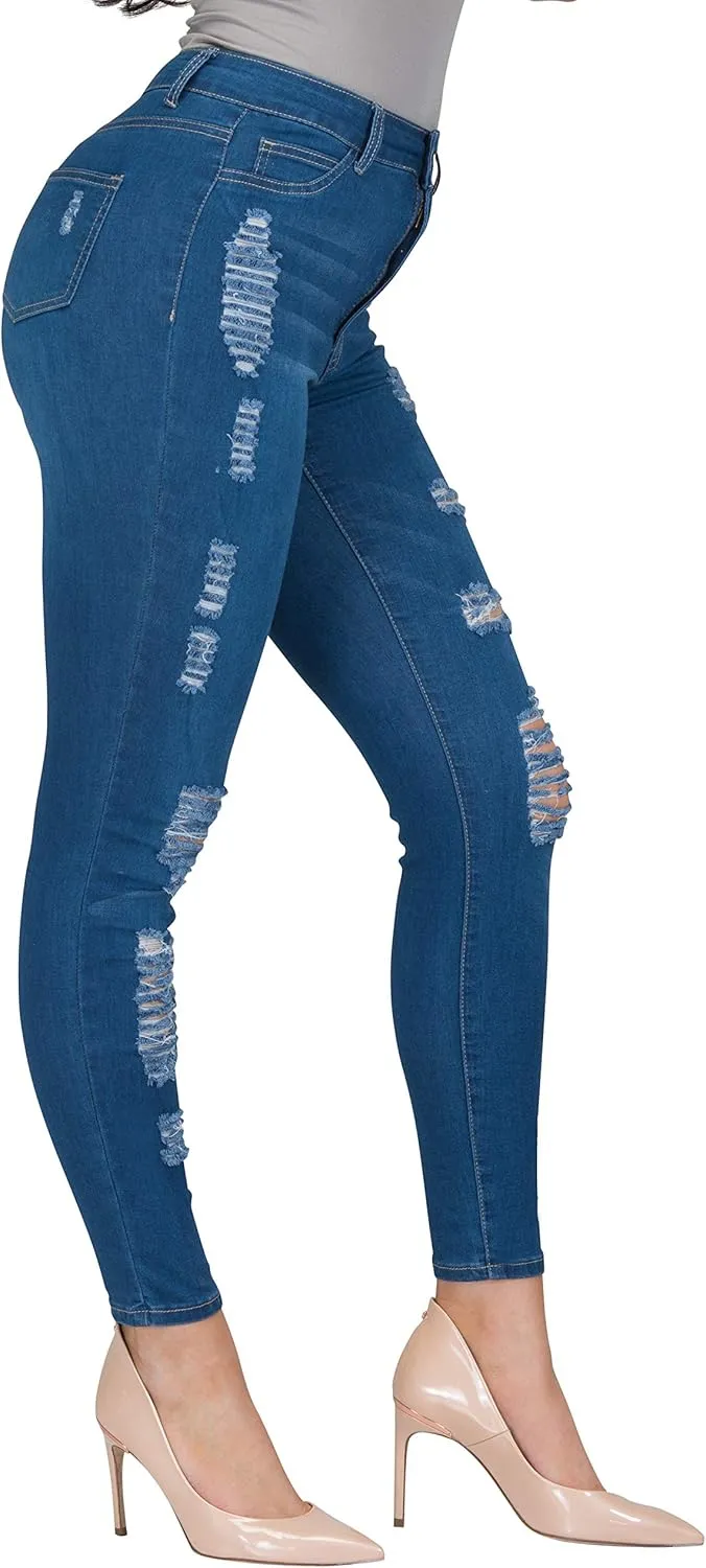 High Waisted Jeans for Women Stretch Skinny Colored Long Pants Plus Size Black White Khaki