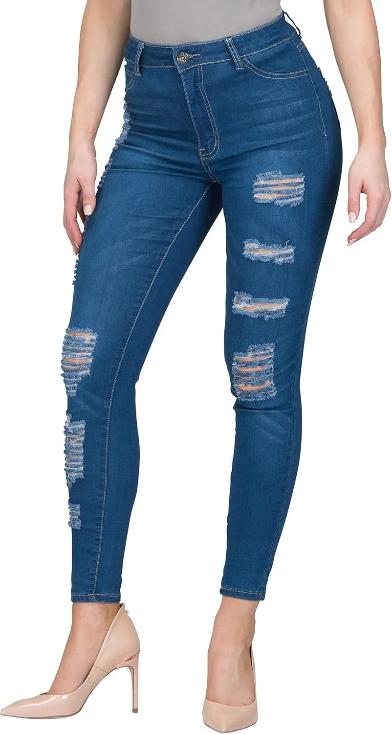 High Waisted Jeans for Women Stretch Skinny Colored Long Pants Plus Size Black White Khaki
